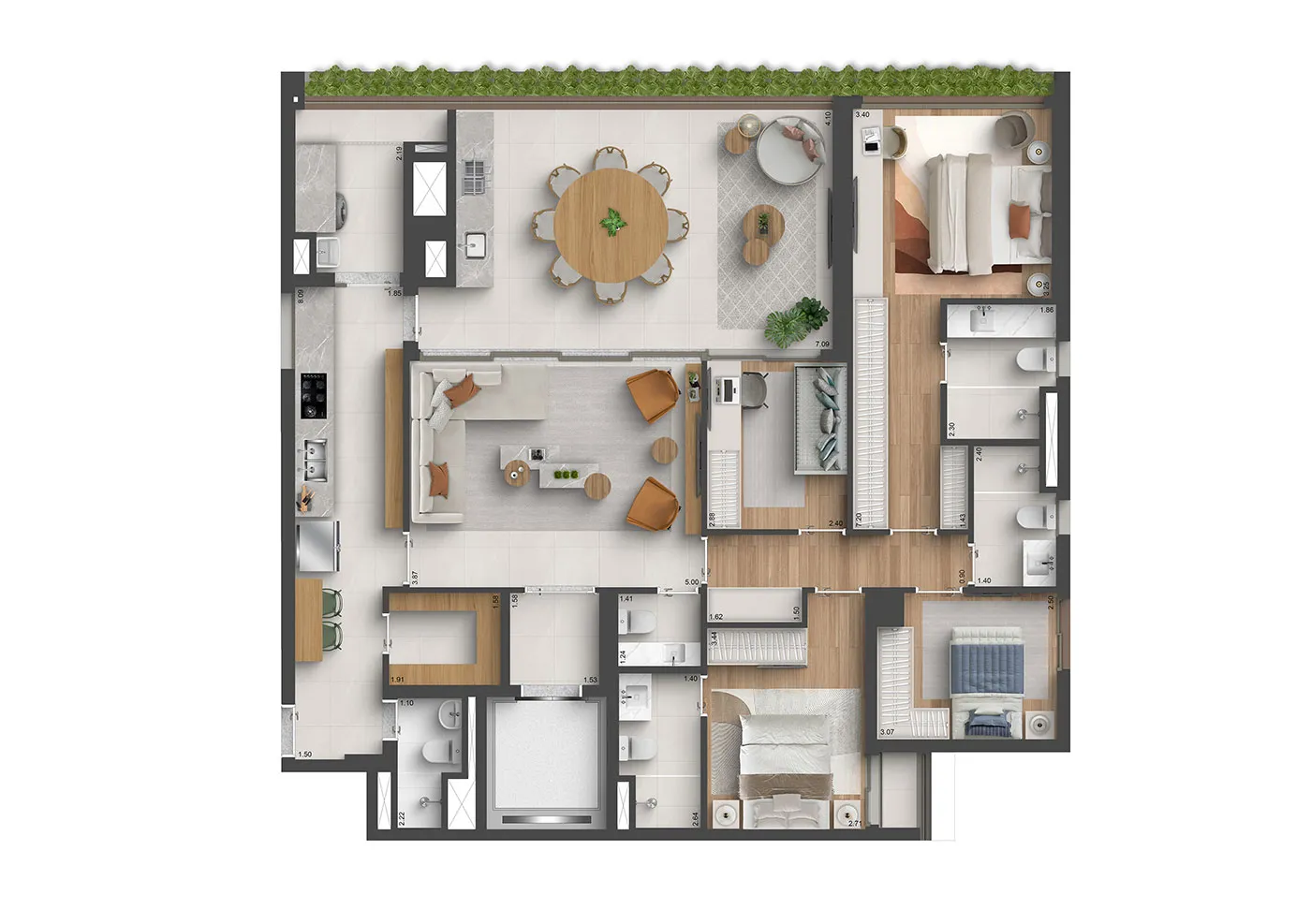Planta 164m²