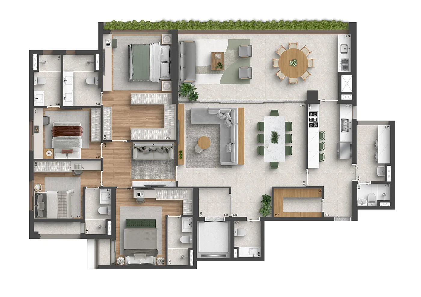 Planta 207m²