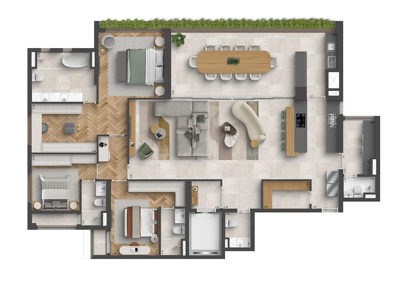 Planta 207m²